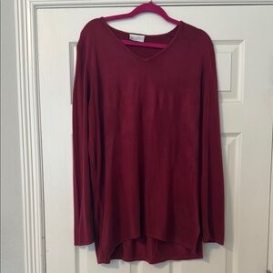Women's Cranberry V-Neck Sweater Top from Europe
